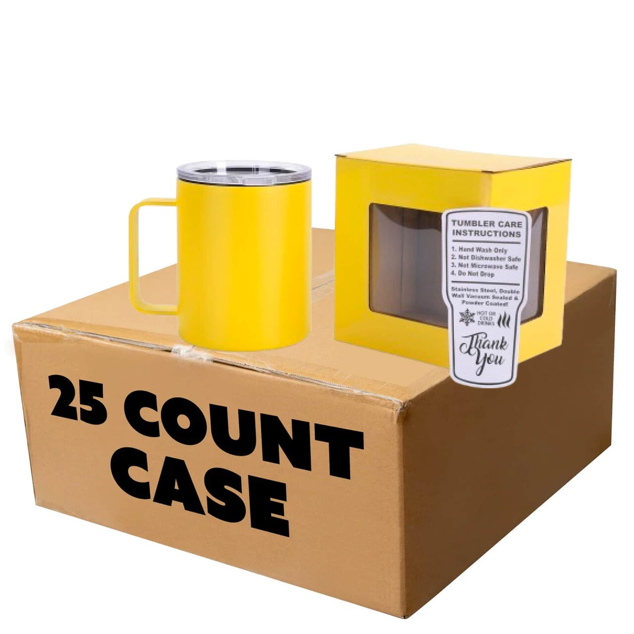 Makerflo 12 oz Powder Coated Camper Mug with Leak-Proof Clear Lid, Ideal for Craft and Personalization (Laser Engraving, UV DTF, Epoxy, and Vinyl)